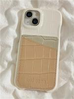 Funda de Tarjeta de Piel de Cocodrilo Contraste Protección de Drop para iPhone 14, 13, 12 Pro Max - details 4
