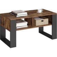Mesa Central Baja con 2 Niveles Mesita Lateral para Sofá Mesa de Café con Comportamientos - details 0