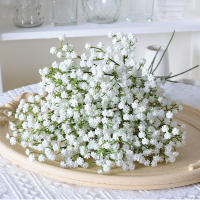 90 cabezas 52cm flores artificiales blancas boda DIY ramo decoración arreglo plástico bebés aliento flor falsa decoración del hogar - details 9