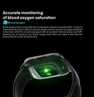 Reloj inteligente con pantalla completamente táctil de 1,69 pulgadas, oxígeno, presión arterial, prueba de frecuencia cardíaca, recordatorio de llamadas entrantes, IP67 - details 1
