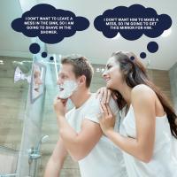 Ducha sin niebla con soporte de succión mejorado para baño, superficie inastillable antivaho y libre de niebla y giro de 360° - details 3