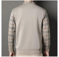 Suéter a cuadros para hombre, jersey de lana, ajustado, elegante, de lujo, falso, de punto, de dos piezas - details 2