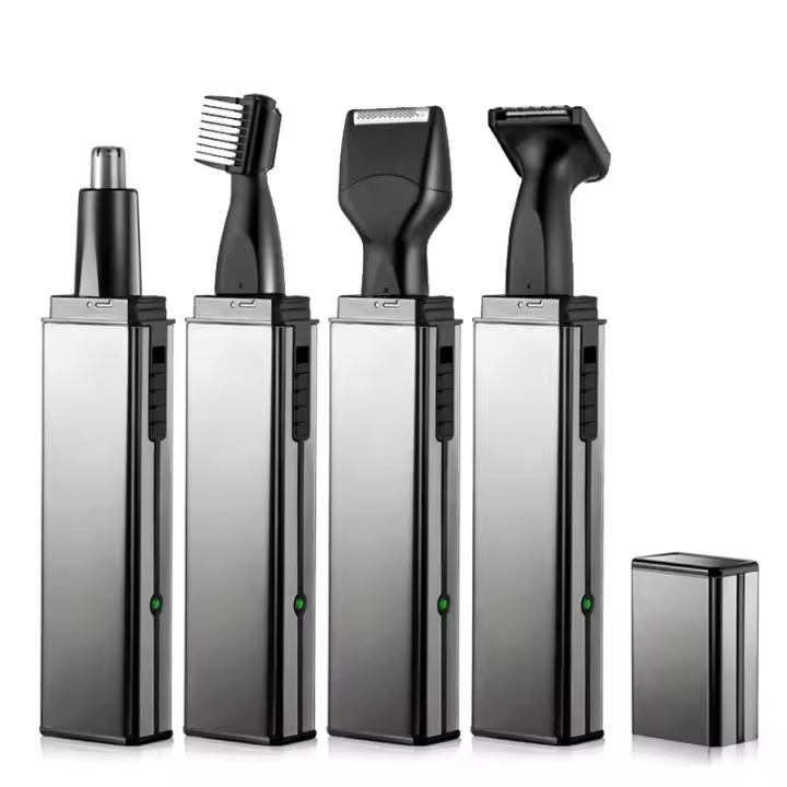 Afeitadora de Barbilla Recargable Original 4 en 1 para Hombres KEMEI Afeitadora de Cejas y Papillón Kit de Cuidado Facial con Fuente de Alimentación AC/DC Hecha en China - 1