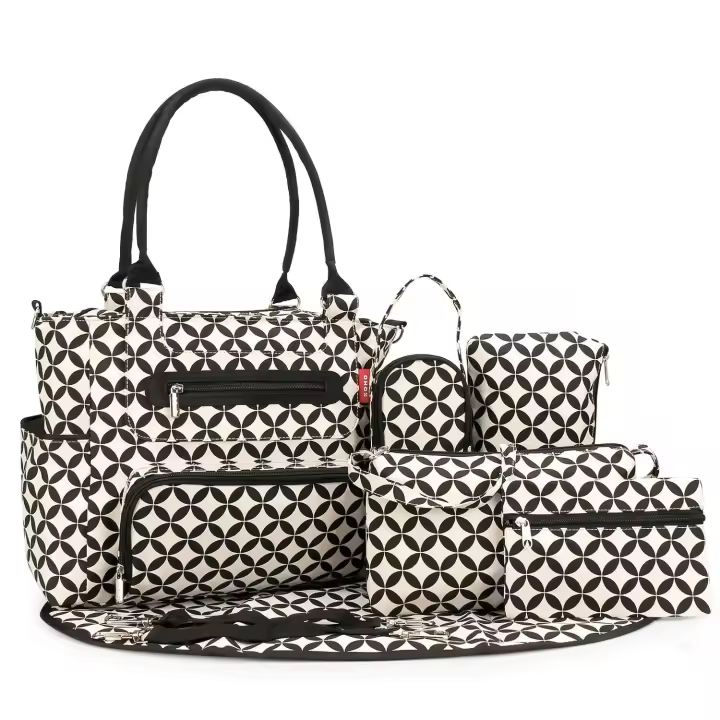 Juego de pañales de 7 piezas, bolso de hombro multifunción para mamá, bolso de viaje - 1