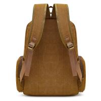 Mochila de lona de moda para hombre, bolso escolar informal Retro, Asa superior y gran capacidad, mochila d - details 12