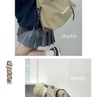 Bolso nuevo para mujer, bandolera de un solo hombro, gran capacidad, clase de estudiante universitario, bolso de mano de lona negro versátil informal - details 6