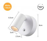 Aplique de pared magnético Lámpara de escritorio LED Control remoto 3 colores regulable 360 °     Luz nocturna de cabecera de dormitorio recargable por USB giratoria - details 17