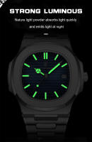 Reloj de hombre de cuarzo cuadrado de acero inoxidable con fecha - details 7