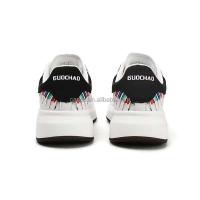 Nuevo zapato de arcoíris blanco de alta calidad para chicas jóvenes, zapatillas de diseñador de cuero Real con aumento de altura para hombre, personalizadas, 2025 - details 6