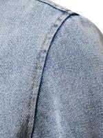 Chaqueta vaquera de lana cálida para hombre, abrigo informal con bolsillo con solapa y cuello de piel para Otoño e Invierno - details 20