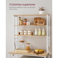 EstanterÍa de Cocina, EstanterÍa de PanaderÍa, 6 Estantes y 6 Ganchos, para Microondas, Marco de Acero, Industrial, 40 x 80 x 167 cm, MarrÓn RÚstico y Negro - details 57