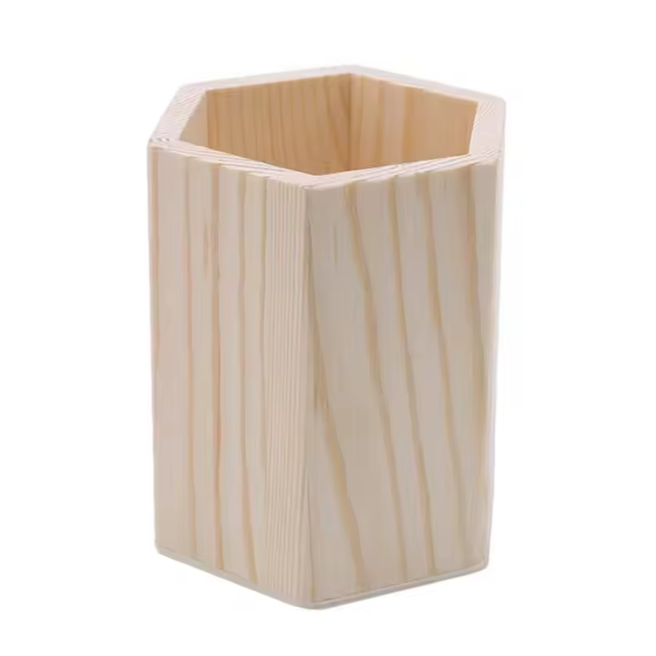 Simplicity-contenedor de lápices de oficina, organizador de oficina, papelería, soporte de madera para bolígrafos, caja de almacenamiento, portalápices - 1