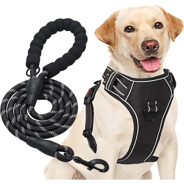 Arnés para Perro sin Tirar, Ajustable, Reflectante, Oxford, fácil de controlar, Mediano y Grande, con una Correa para Perro res - 1