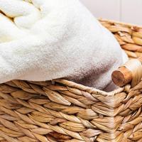 Cesta Rectangular de mimbre con asas de madera para estantes, almacenamiento de jacinto de agua, cestas naturales - details 1