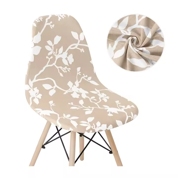 Funda elástica de Color liso para silla, cubierta de asiento de comedor, con respaldo corto, para hogar, Bar, Hotel, fiesta y banquete - 1