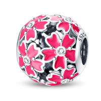 Perla de Cerezo Rosa Mágica en Plata 925 Original para DIY Pulsera de 3mm Joyería de Ladies Regalo de Cumpleaños con Piedra Principal Natural - details 13