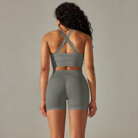Conjunto de yoga para mujer, leggings y top de cintura alta, chándal sin costuras, tres conjuntos de entrenamiento para ropa de gimnasio - details 34