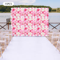 Panel de Pared de Flores Artificiales 3D 15pcs Rosas Falsas para Bodas, Despedidas de Soltera, Decoración al Aire Libre - details 3