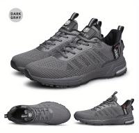 CLOHOO Zapatillas de deporte de punto transpirables para hombre con suela MD acolchada gruesa: comodidad para todas las estaciones, detalles en verde neón/negro, tracción duradera para deportes y uso casual, calzado cómodo, diseño de zapato elegante, - details 22