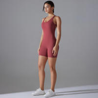 Hamidou-Conjunto de Yoga con espalda descubierta para mujer, Body de Fitness de alta elasticidad, ropa de gimnasio deportiva, Top corto de Fitness, Shockpro - details 26