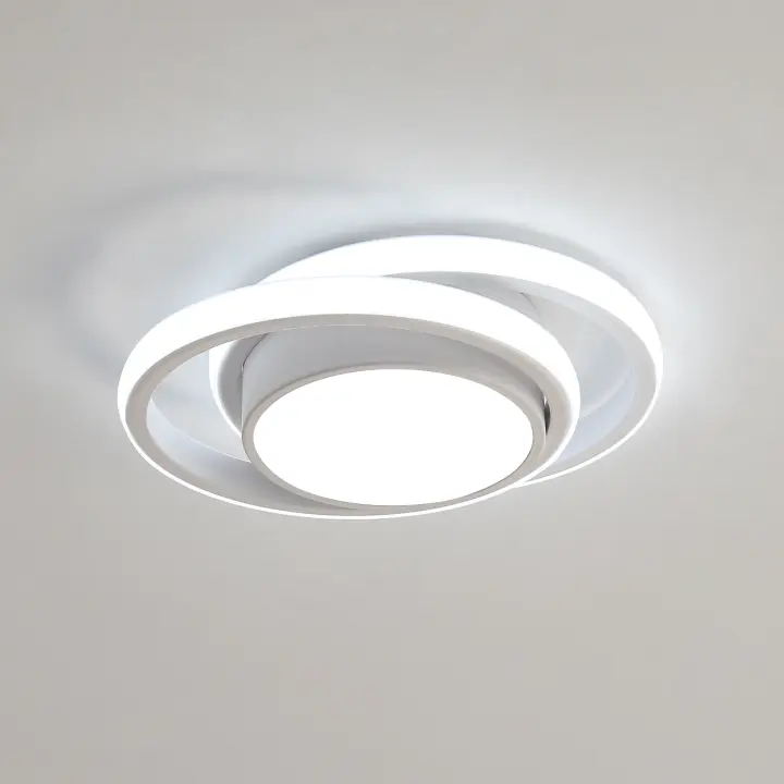 Goeco Lámpara LED de Techo Nórdica 32W 2350LM Luz Blanca Fría 6500K Iluminación Interior para Corredor Sala Pasillo 28cm Material Aluminio Tipo de Lámpara de Techo Semi-Montaje en Alumino - 1