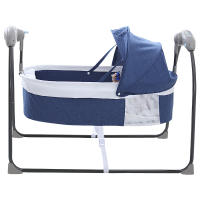Cuna mecedora portátil para recién nacido, cuna automática, color rosa, azul y gris - details 0