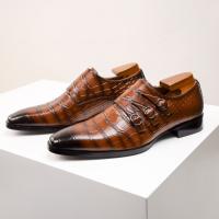 Zapatos de cuero transpirables de vestir para hombre con relieve. - details 14