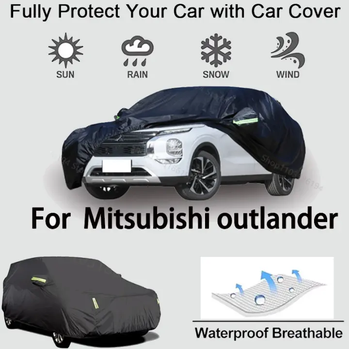 Funda completa para coche para Mitsubishi Outlander, protector exterior a prueba de nieve, protector solar, impermeable y a prueba de polvo, accesorios para automóviles, negro - 1