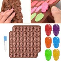 Herramienta para hornear hecha a mano, molde de silicona para pudín de fantasma, bandeja de hielo de caramelo de Calavera, molde de Chocolate de Halloween - details 0