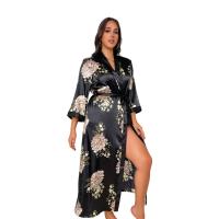 Kimono de mujer con estampado floral, albornoz largo, albornoz de playa, albornoz de fiesta, albornoz de noche - details 0