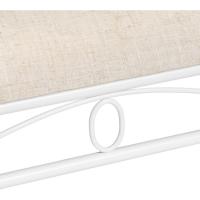 Banqueta Dormitorio Classic de Metal Blanco y Tela de Lino de 74 cm - details 4