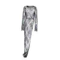 Camisa transparente de moda, jersey Irregular de manga larga, vestido versátil de calle alta para mujer 2024 - details 4