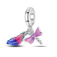Encantos de Plumas de Plata Esterlina S925 para Mujeres Regalo de Joyería Fina para Cumpleaños Ajustables a Pulseras Originales de 3mm DIY con Zirconia - details 30