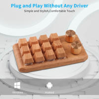 Teclado mecánico RGB para juegos, Mini teclado portátil inalámbrico de madera, 12 teclas + 2 perillas, una mano, totalmente programable - details 1