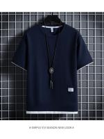 Conjunto De Verano Para Hombre Camiseta Y Shorts Deportivos Casual Color Sólido Talla Grande Estilo Libre Sin Cierre - details 6