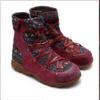 2025 Botas cortas de estilo nacional para mujer, botas retro con lado, punta redonda, para otoño e invierno - details 3