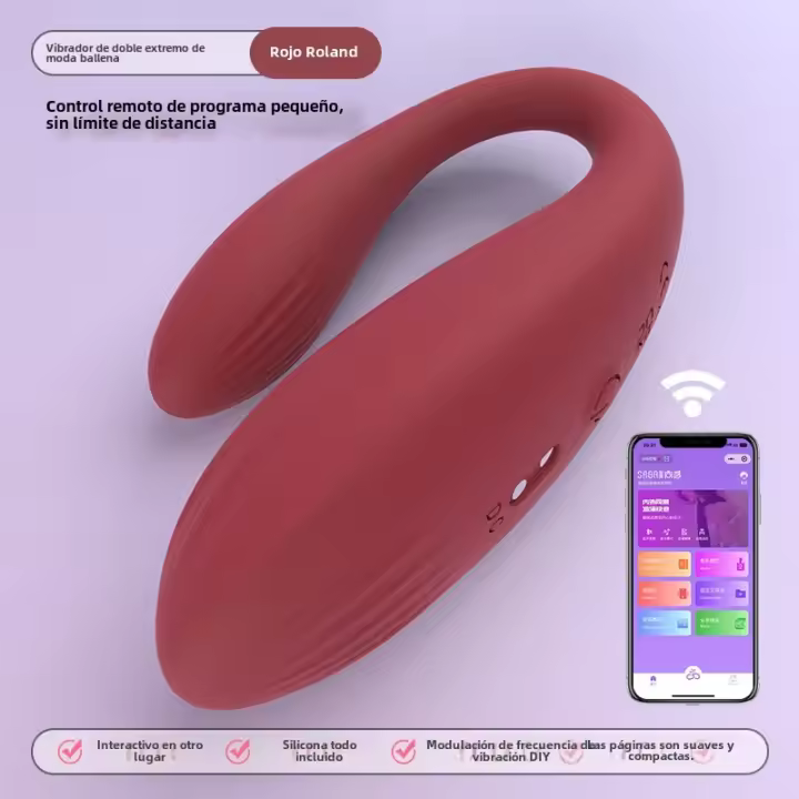 Shanggan Productos para Adultos Sexo Masturbación Palo APP Control Remoto Juguetes Femeninos en el Cuerpo Doble Cabeza Palo Vibrador Carga Silenciosa - 1