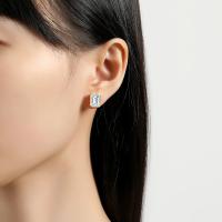 Pendientes de Moissanita de Oro 14k Corte de Esmeralda Joyería de Alta Calidad para Mujeres - details 2