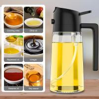 Botella dispensadora de aceite de oliva 2 en 1, pulverizador de aceite de plástico de 500ml, tanque de pulverización de aceite de cocina, barbacoa, hornear, picnic, herramientas de cocina para el hogar, 1-2uds. - details 14