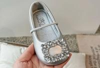 Zapatos de cuero con punta cuadrada para niñas, zapatillas de Ballet con diamantes de agua, suaves, estilo francés, novedad de verano, 2024 - details 12