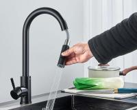Quyanre Oro pulido extraíble fregadero agua grifo mezclador de una sola manija grifo de ducha de cocina con rotación de 360 ​​grados - details 5