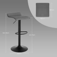 Taburetes de Cocina Giratorios 360° Altos con Asiento PVC Ajustables Diseño Elegante para Comedor, Sala de Estar, Cafetería Negro+Negro - details 74