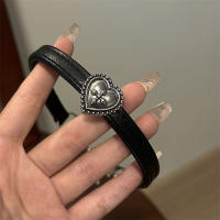 Collar Vintage Para Mujer En Cuero Negro Estilo Punk Gótico Oscuro Joyería Dulce Para Banquete Regalos De Subcultura Dark - details 4