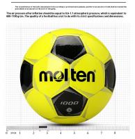 Molten1000BY Balón de fútbol soccer Tamaño 5 Cuero suave resistente al desgaste PU para competición y entrenamiento - details 0