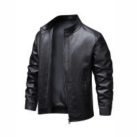 Chaqueta de Cuero para Hombres CHAIFENKO Abrigo Suelto, A Prueba de Viento, Cálido para Otoño-Invierno, Cierre de Cremallera, Forro de Poliéster - details 2