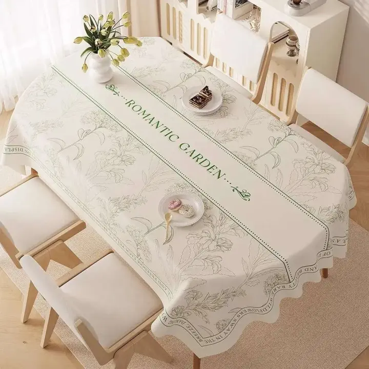 Tela de comedor de forma ovalada, lavable, impermeable, resistente al aceite, resistente al calor, nueva funda lujosa para café de sala de estar - 1