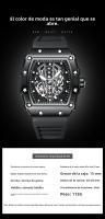 Reloj de hombre de marca suiza, hueco, luminoso e impermeable. - details 0