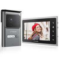 TMEZON-sistema de intercomunicación para timbre de puerta, videoportero de 2 cables, monitor de 7 pulgadas con timbre con cable, botón táctil, instantánea/grabación - details 0