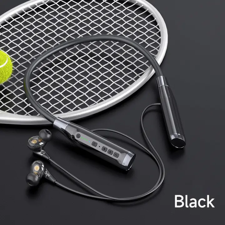 Auriculares deportivos con banda para el cuello, audífonos con micrófono, plegables y ligeros, con cancelación de ruido - 1