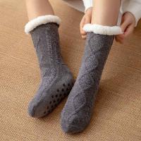 Calcetines térmicos gruesos de terciopelo suave, calcetines de suelo de felpa tejidos antideslizantes, calcetines de lana esponjosos, regalos para mujer - details 3